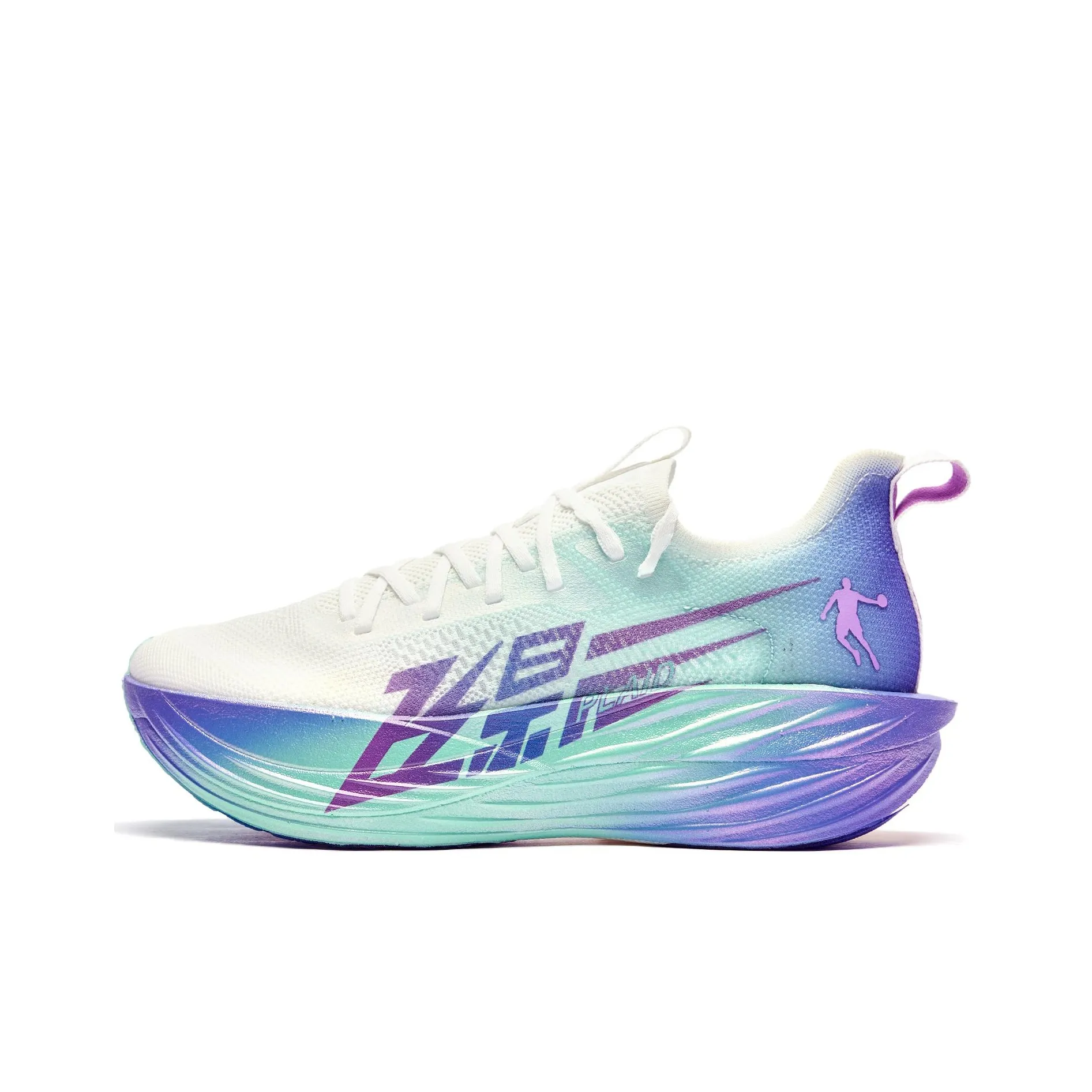 QIAODAN Flying Shadow PLAID 1.5 Running Shoes Men's Low Top Jordan White Purple Blue