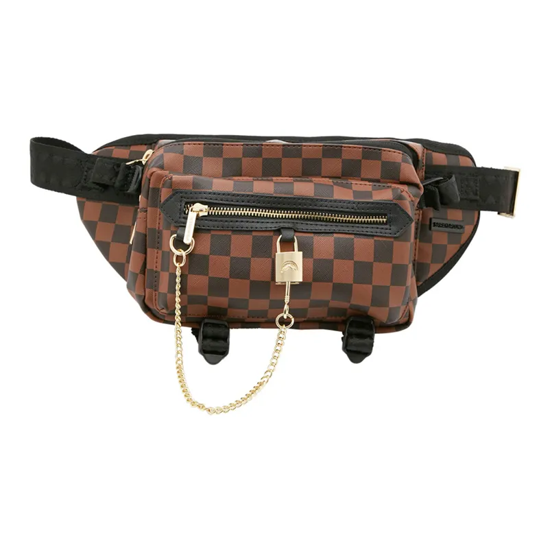 SPRAYGROUND ПВХ через плечо сумка-бананка стандартная унисекс коричневая