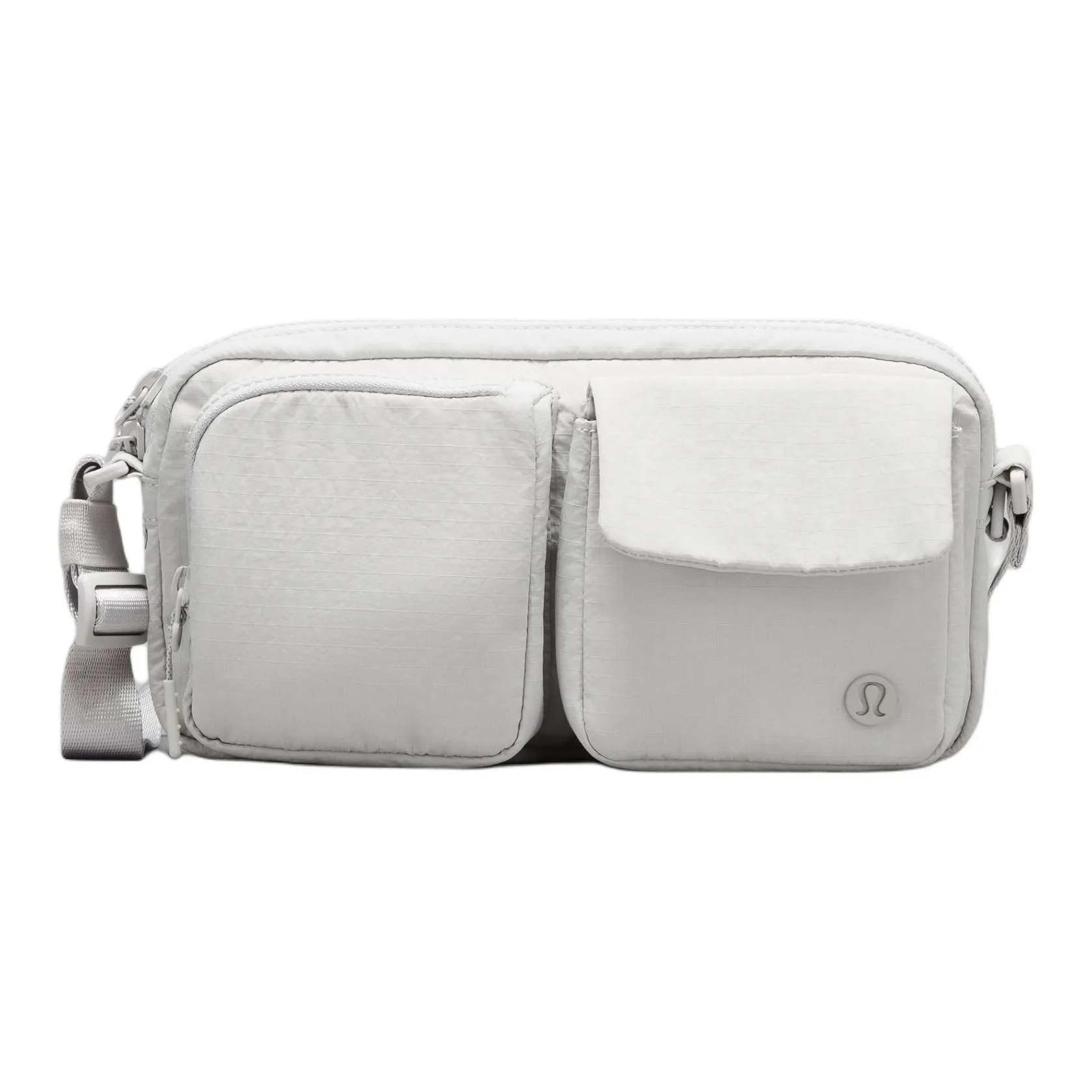 Lululemon Nylon Shoulder Bag Crossbody Bag Unisex Steam Gray