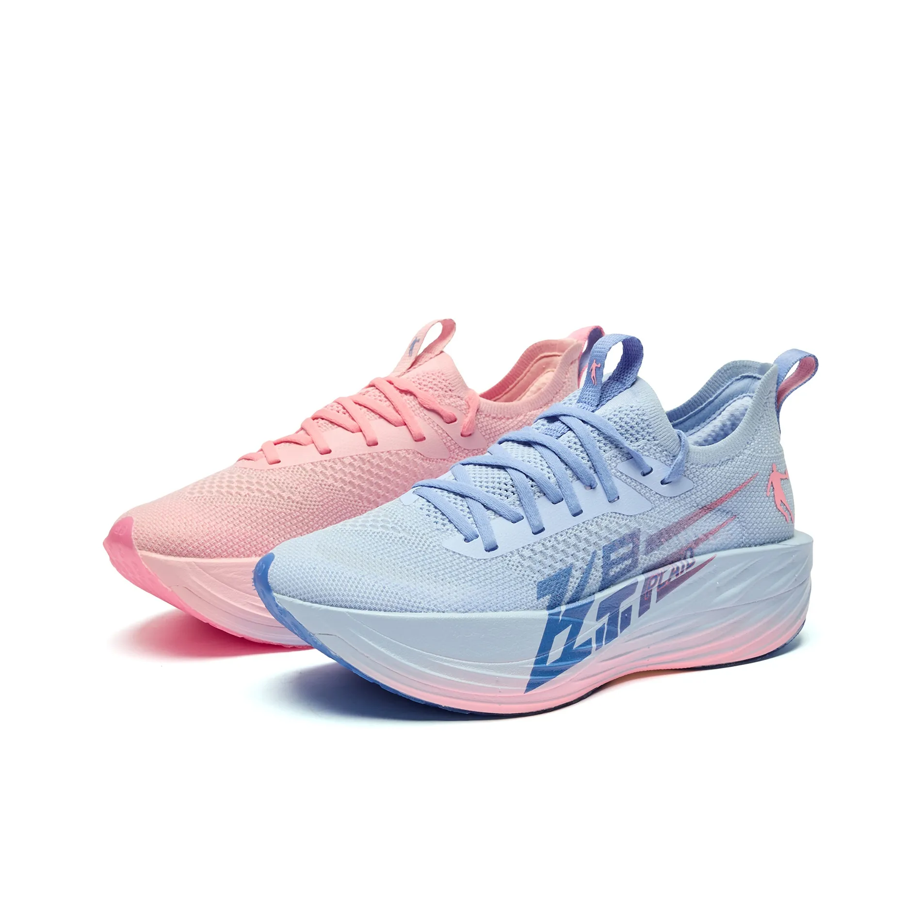 QIAODAN Flying Shadow PLAID 1.5 Running Shoes Men's Low top Union Blue Honey Pink