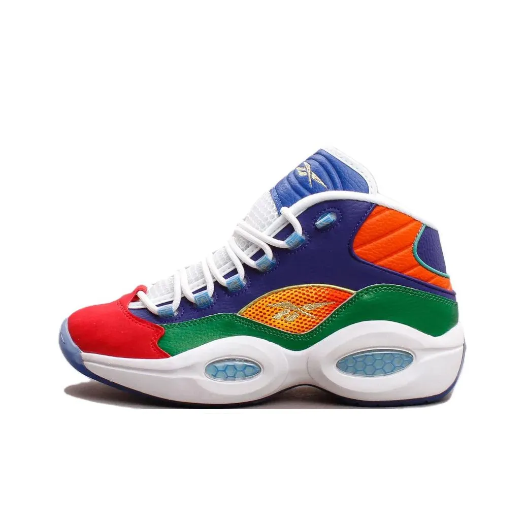Reebok Question Vintage Basketball Shoes Men Mid Top Rainbow