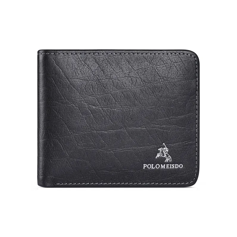 POLOMEISDO Телячья кожа мягкий кошелек бизнес мода мужские черный