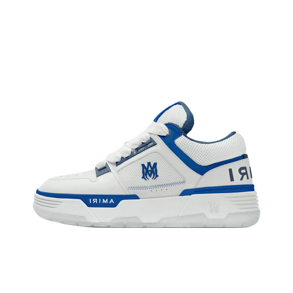 AMIRI MA 1 Low Top Skateboard Shoes Men's Marine White