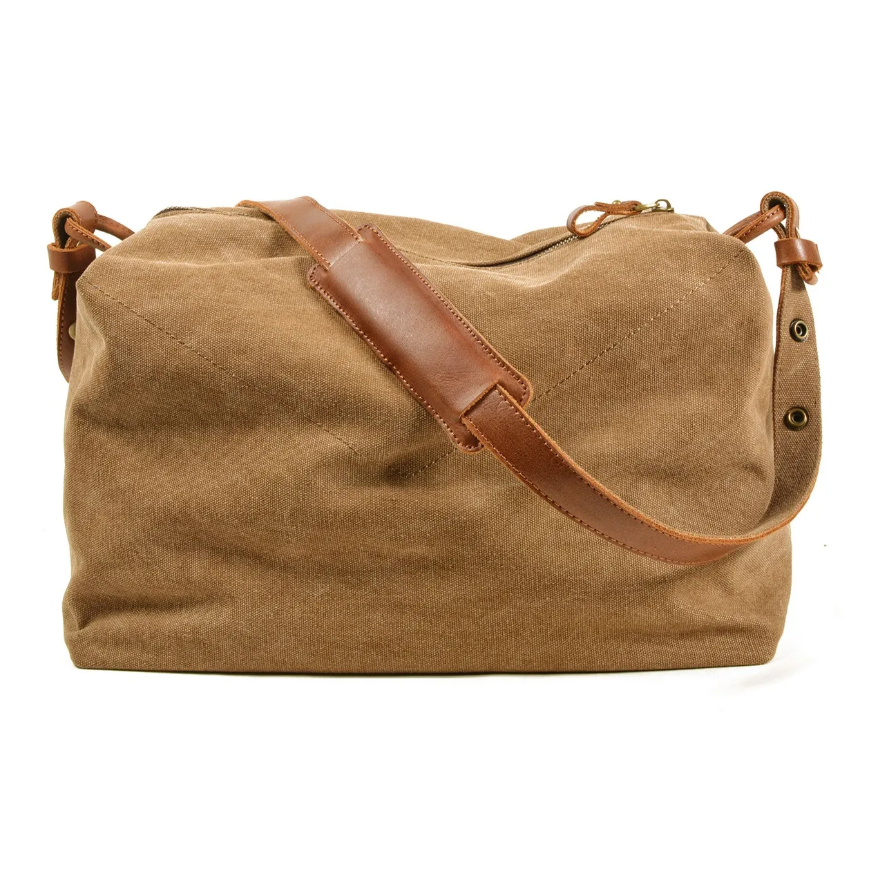 TTaG．baG Сумка из коровьей кожи с холщовой тканью сумка через плечо стандартная мужская хаки зеленый темно-серый