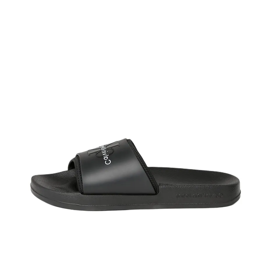 CKJ CALVIN KLEIN JEANS Abrasion-Resistant Slide Slippers Women's Black
