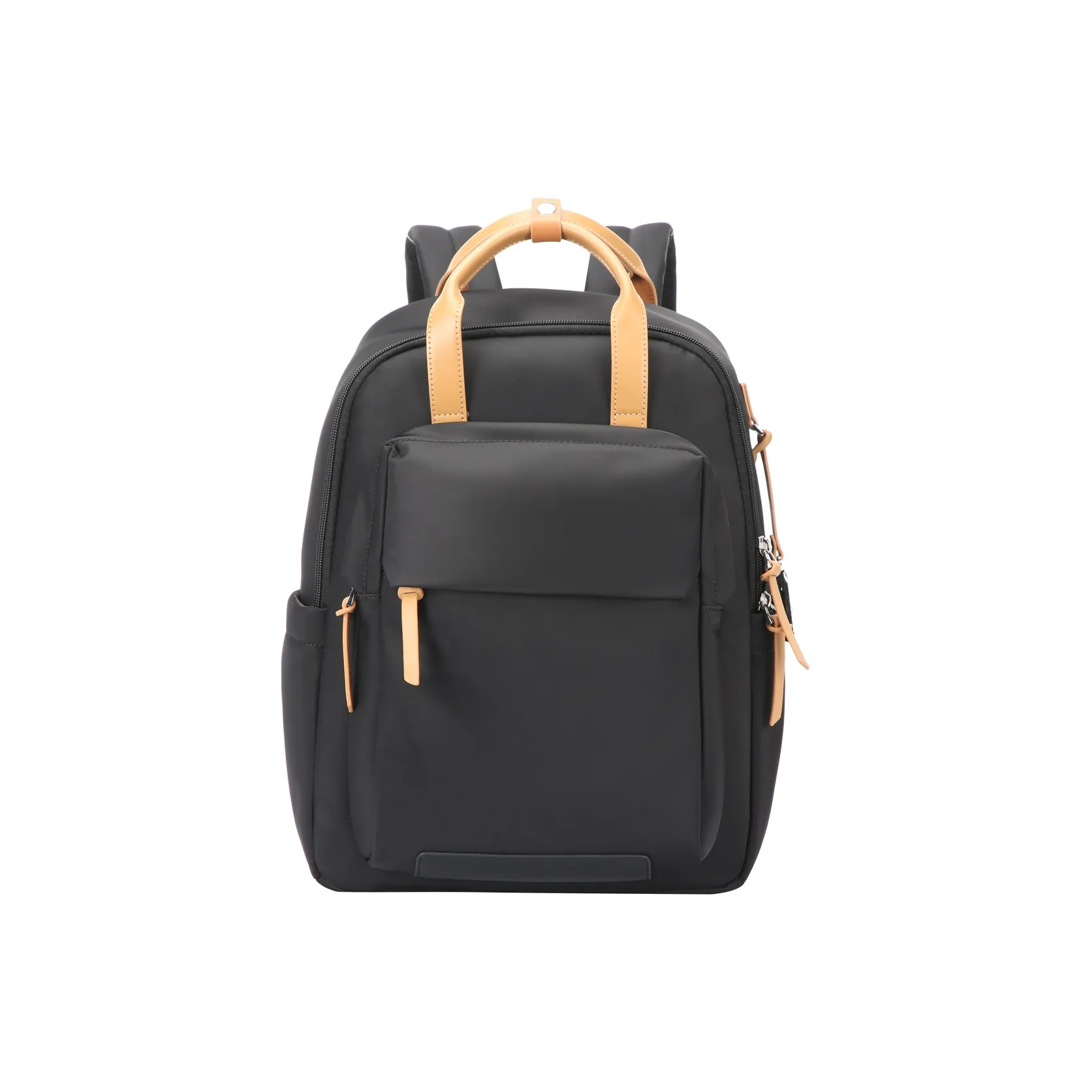 BOPAI Top Grain Cow Leather Backpacks Backpack Laptop Bags Regular Women's Black
