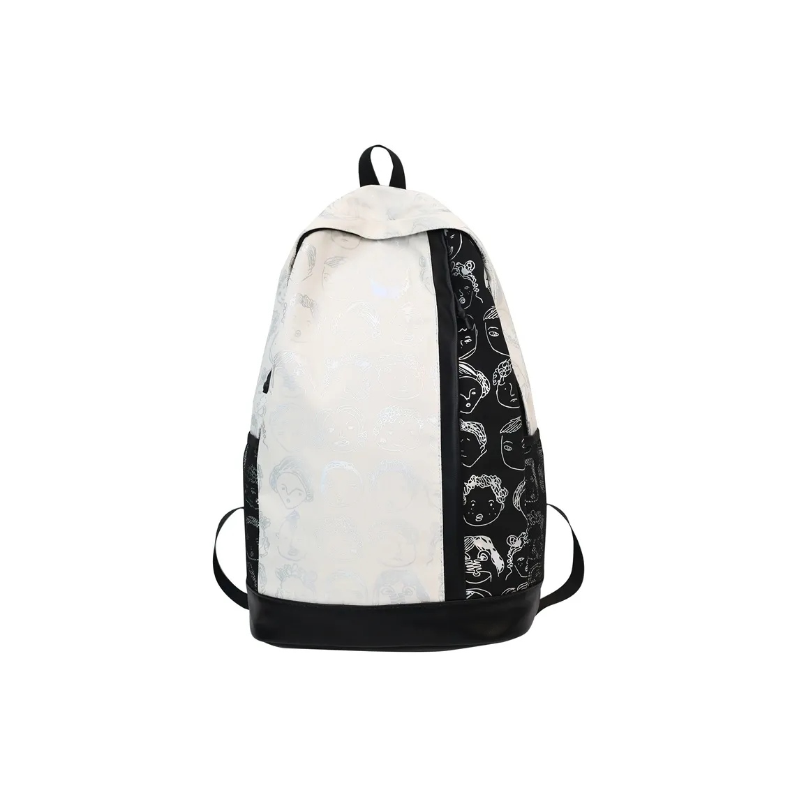 KAMLUI Нейлон и ПУ (полиуретан) Рюкзак Стандартный Унисекс Черный Белый