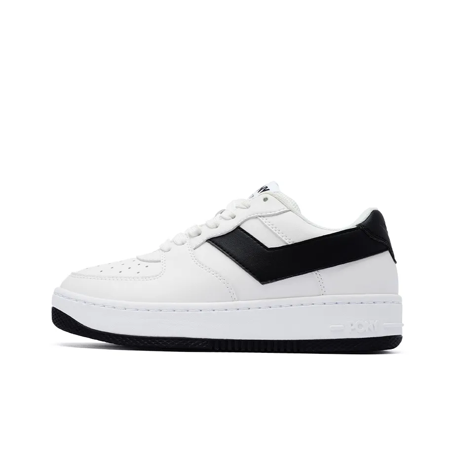 PONY Lighting Shock Absorbers Slip-on Resistant Low Top Скейтборд Кроссовки Unisex Белый Черный