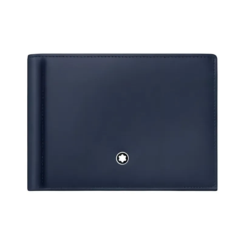MONTBLANC Meisterstuck Leather Leather Clip Wallet Men's Sea Blue