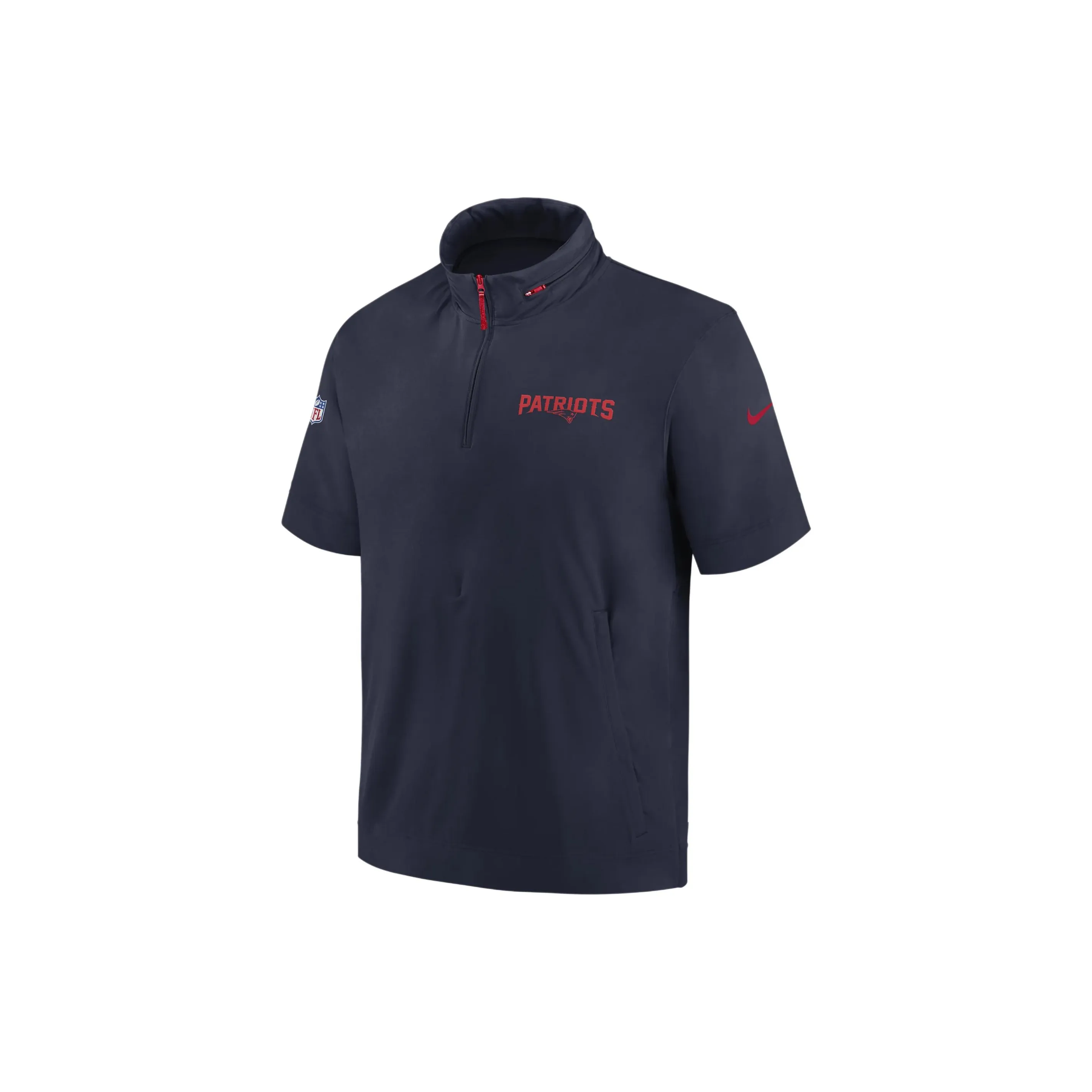 Nike New England Patriots Sideline Coach Men's Nike Nfl 1/2 Zip Short Sleeve Hooded Jacket