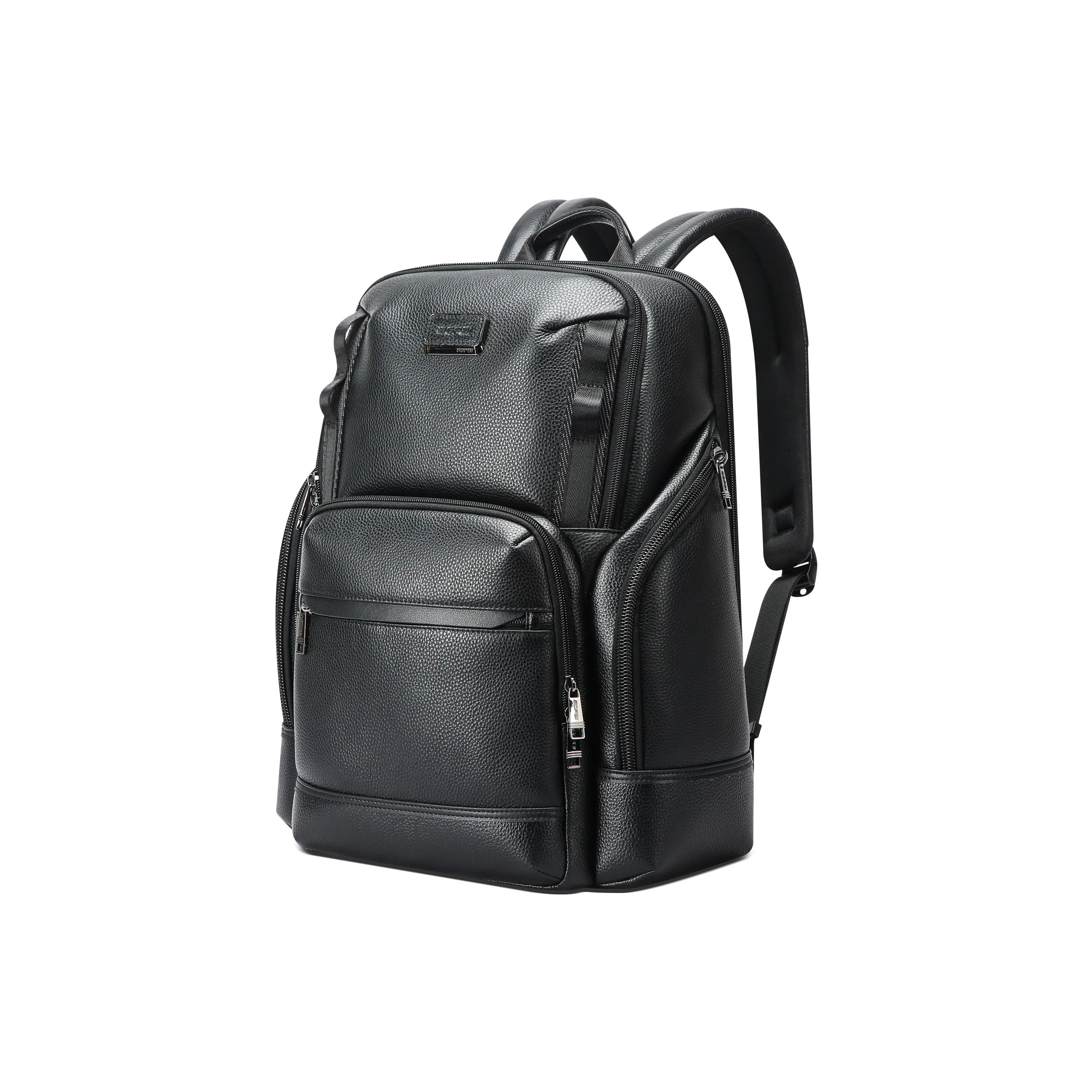 BOPAI Рюкзак из крупнозернистой текстуры коровьей кожи сумка для ноутбука стандартная мужская черная