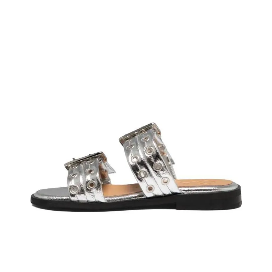 GANNI Slide Slippers Women's Silver