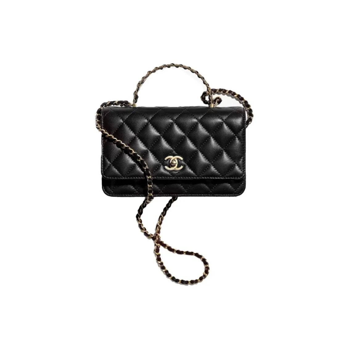 CHANEL Calfskin One Shoulder Handbag, Crossbody Bag Women's Black
