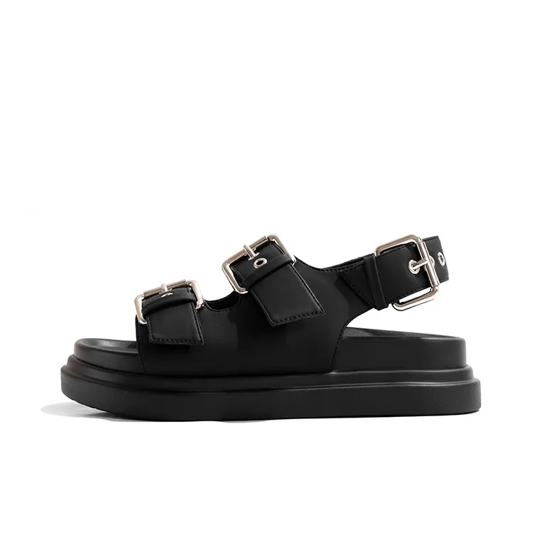 Old Meow Верхняя одежда One Ремень Сандалии 4CM Женские Черный