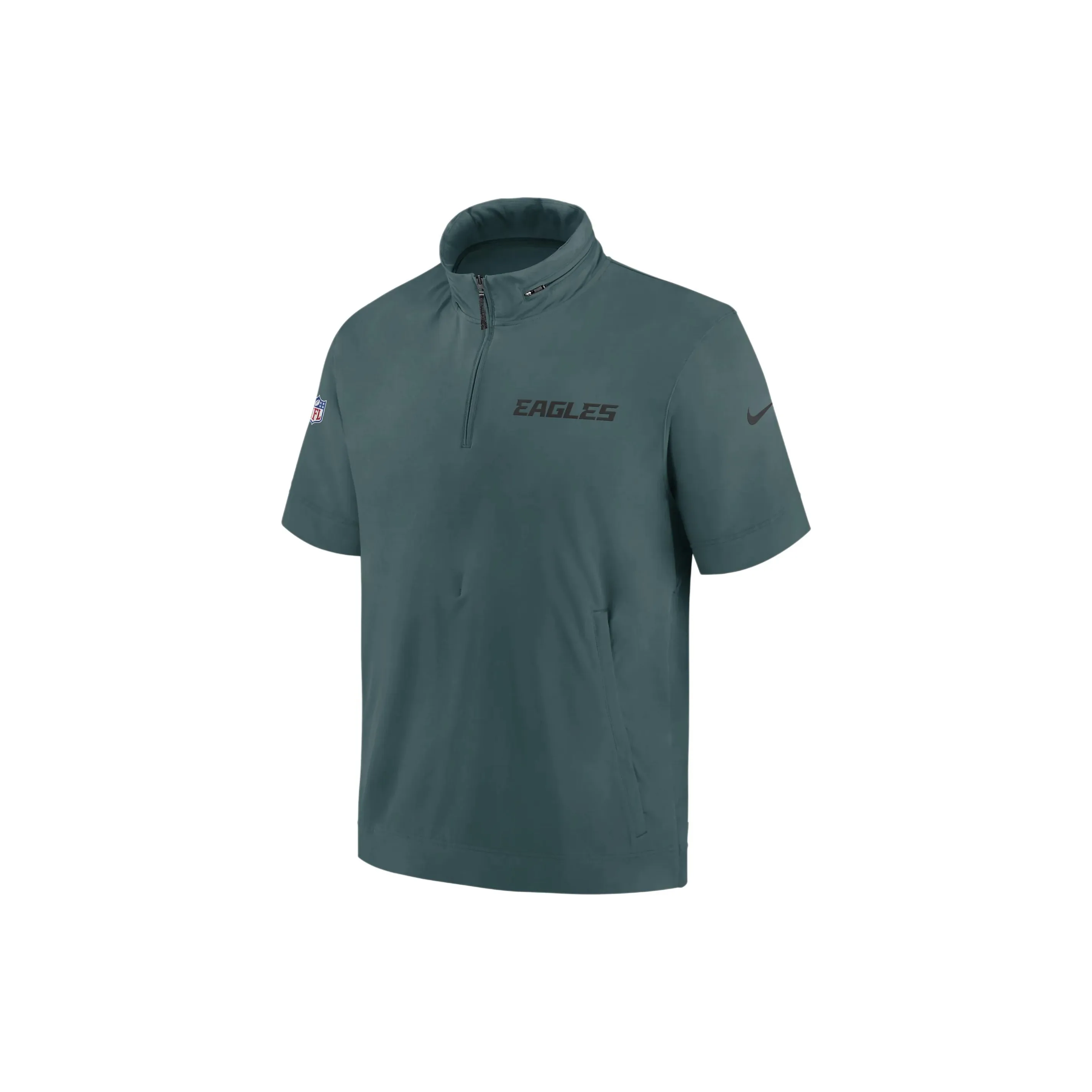 Nike Philadelphia Eagles Sideline Coach Men's Nike Nfl 1/2 Zip Short Sleeve Hooded Jacket