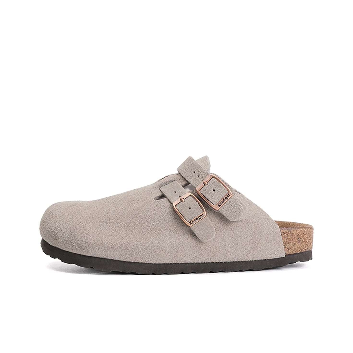 Khadgar Mules Slip-on Shoes Half-Cover Slip-on Two-Way Buckle Cork Soft Sole Closed-Toe Slippers Unisex