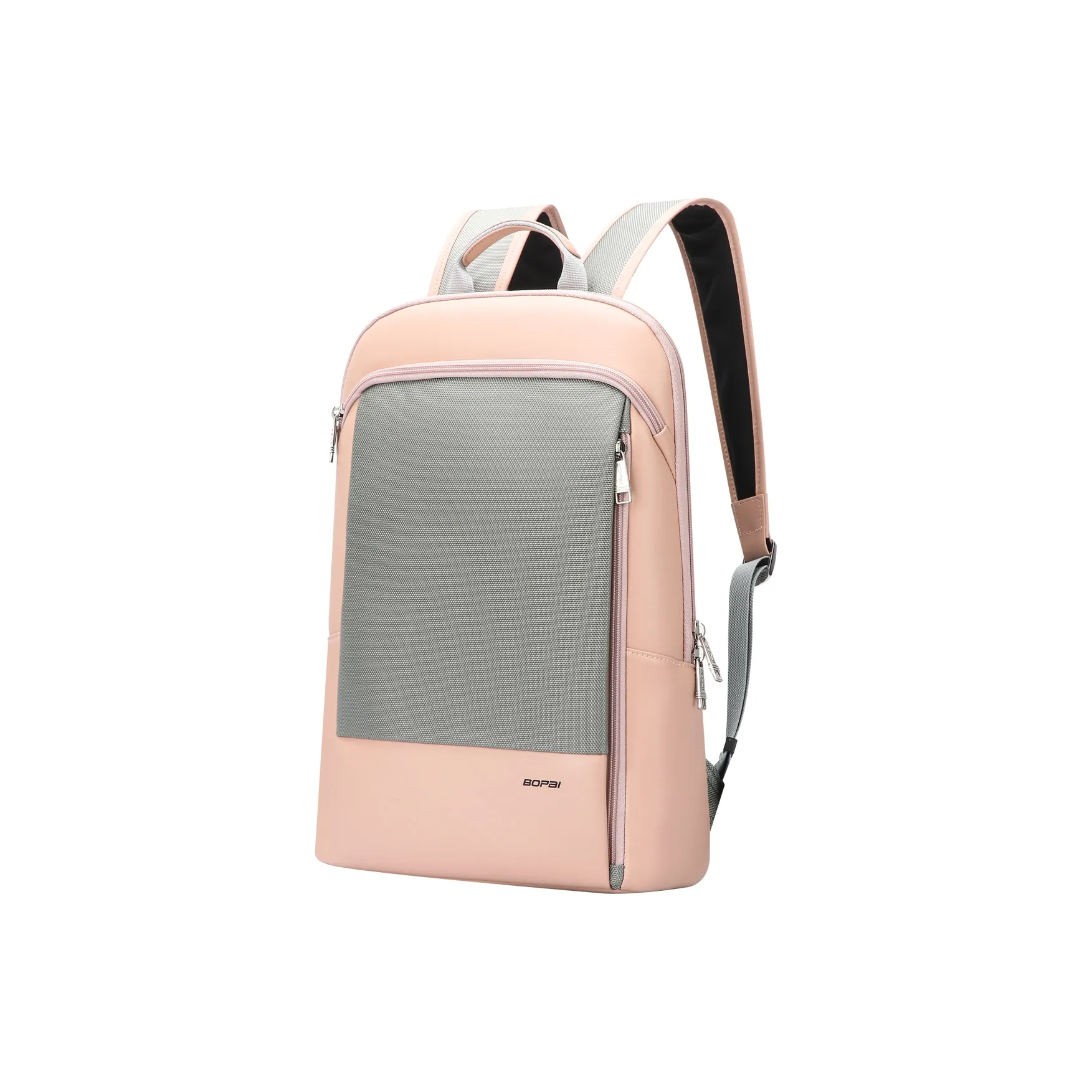 BOPAI Microfiber Synthetic Leather Mosaic Fabric Backpack Regular Women's Pink