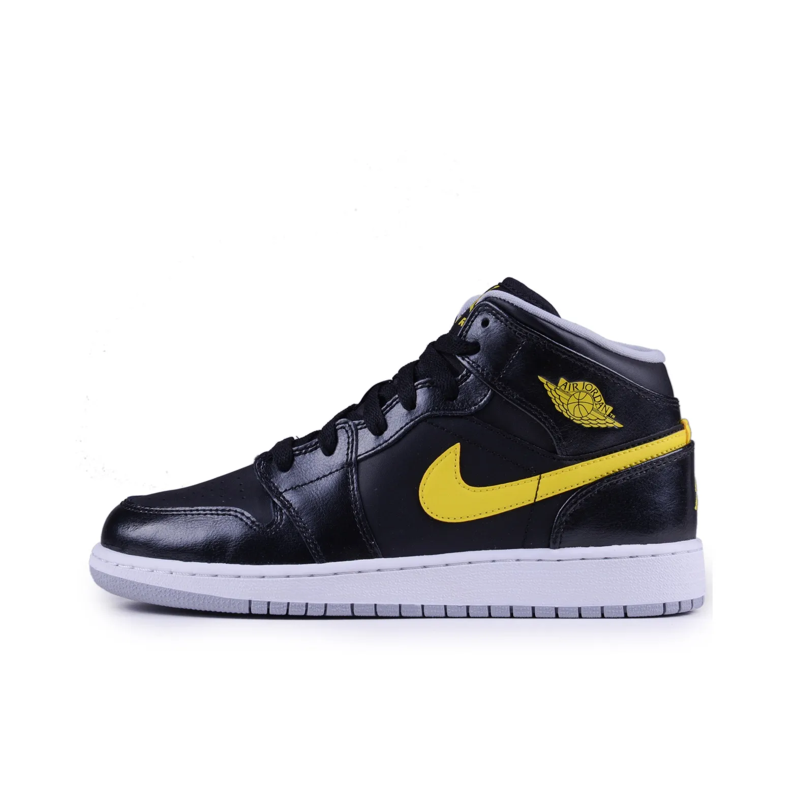 Jordan Air Jordan 1 Cushioning Wear-Resistant High-Top Vintage Basketball Shoes Men's Black Yellow
