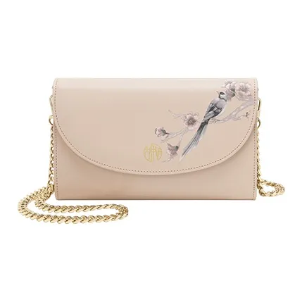 Ancient Yi Xi Cow Leather Shoulder Bags Women's Light Cherry Blossom Pink