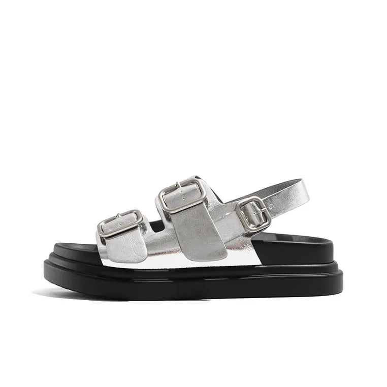 Old Meow One Strap Sandals 4.5cm Women's Silver