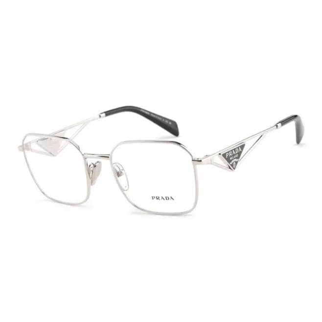 PRADA Оправа для очков с неровными краями Женская Серебряная