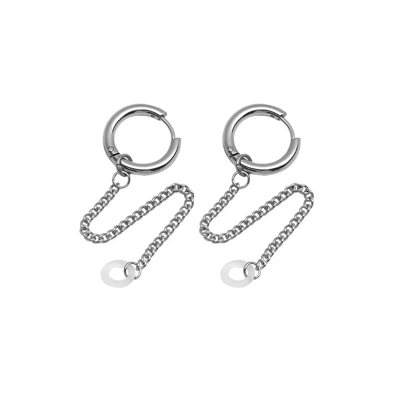 Серьги MAGICPOLE из титанового стального сплава унисекс серебряные