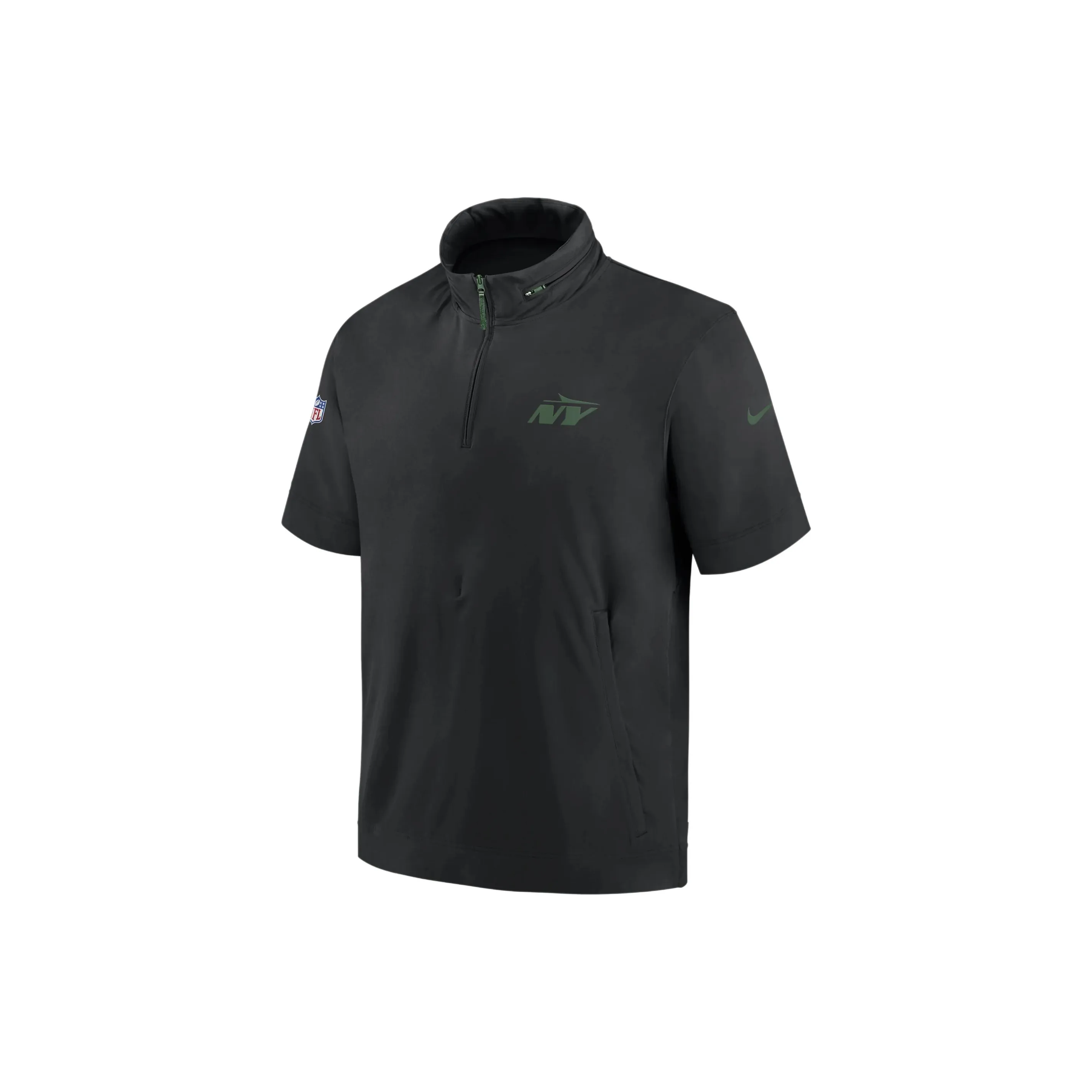 Nike New York Jets Sideline Coach Men's Nike Nfl 1/2 Zip Short Sleeve Hooded Jacket