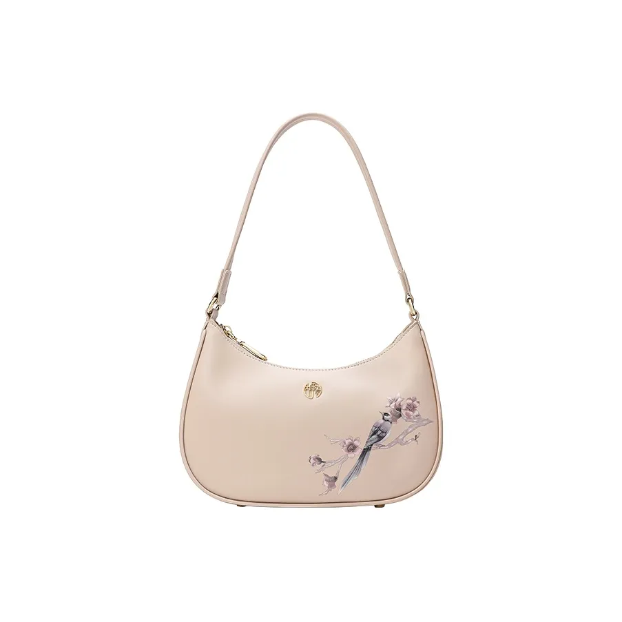 Ancient Yi Xi Сумка из коровьей кожи с подмышечным ремешком сумка через плечо женская светло-вишнево-розовая