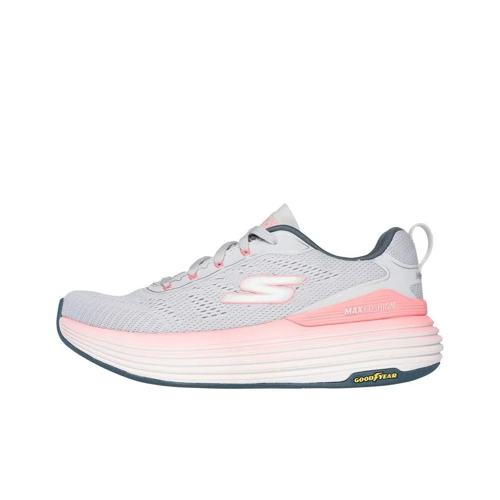 Skechers Max Cushioning Low Top Casual Running Shoes Women's Gray Pink