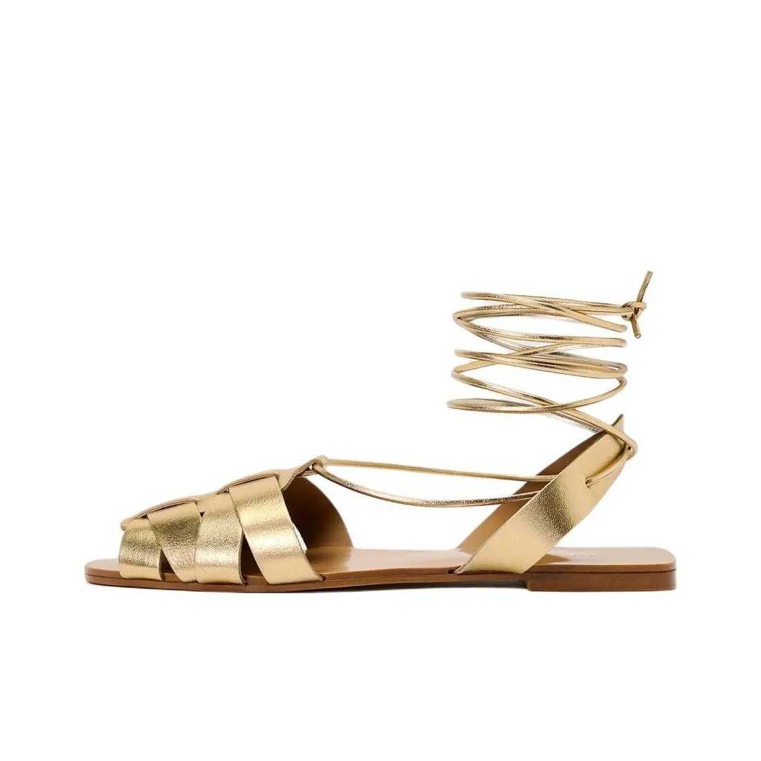 ZARA Strap Sandals Women's Gold