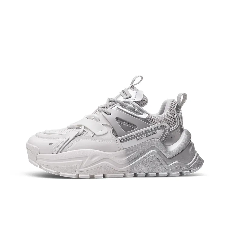 Daisy Fellowes Mango Shoes Chunky Sneakers Unisex Low Top White Silver