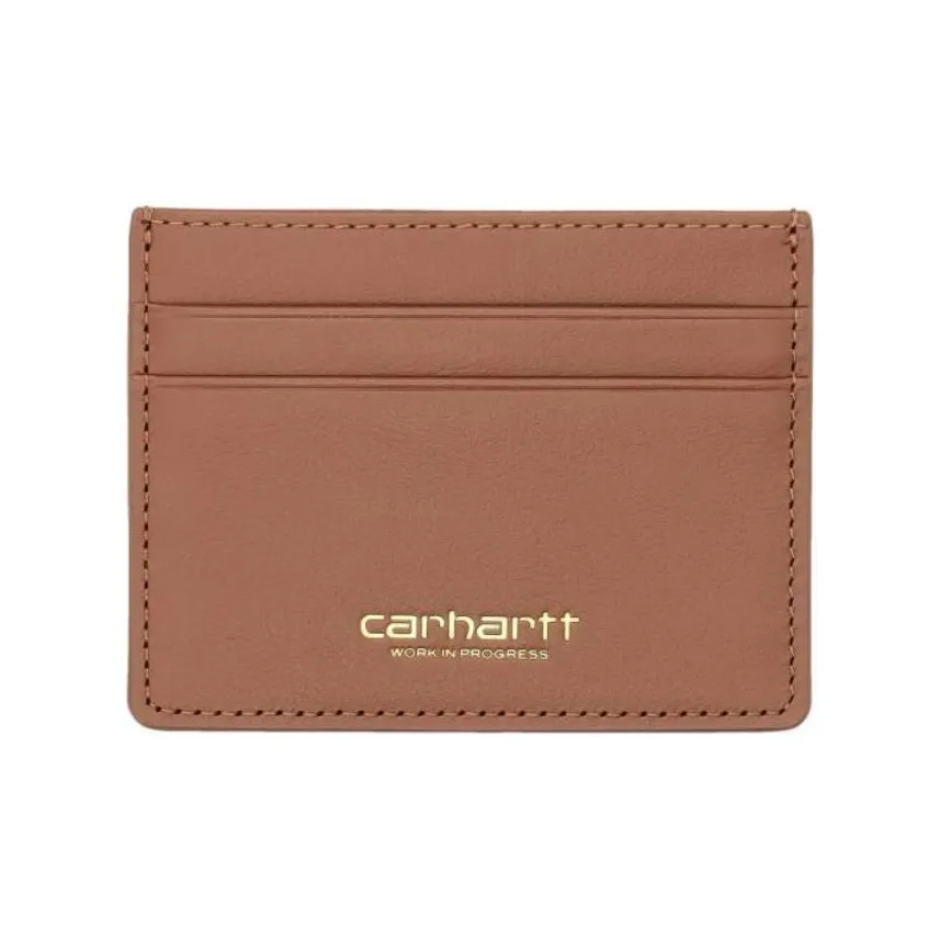Carhartt WIP Коровья кожа Картхолдер Обычный Женские Коньяк