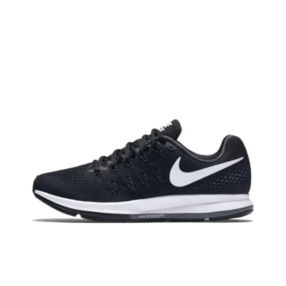 Nike Air Zoom Pegasus 33 Амортизация Износостойкий Низкий Топ Беговые кроссовки Женские Черный