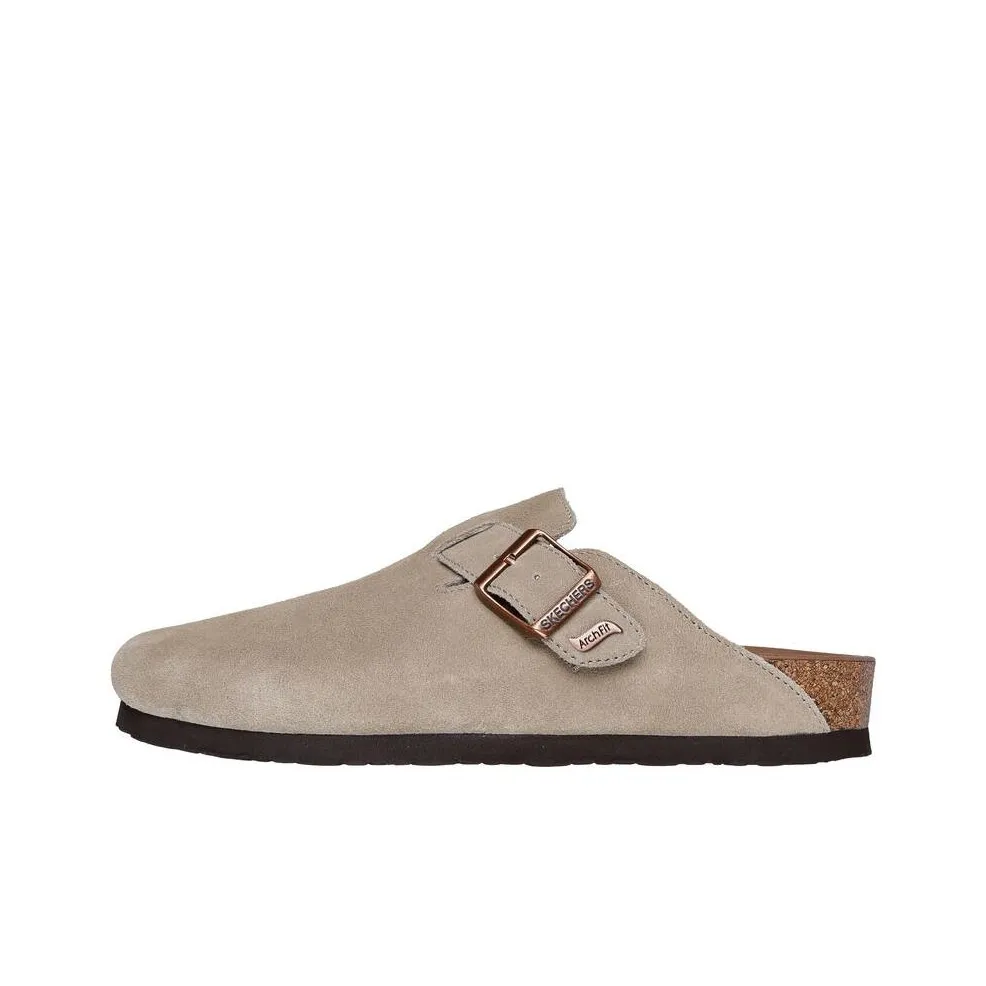 Skechers ARCH FIT GRANOLA Slip Resistant Wrap toe Slippers Women's Taupe