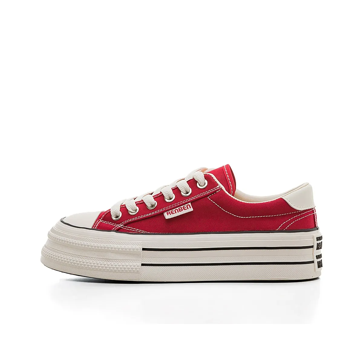 RENBEN Wear-Resistant Waterproof Breathable Lightweight Height Increasing Low-Top Canvas Shoes Women's