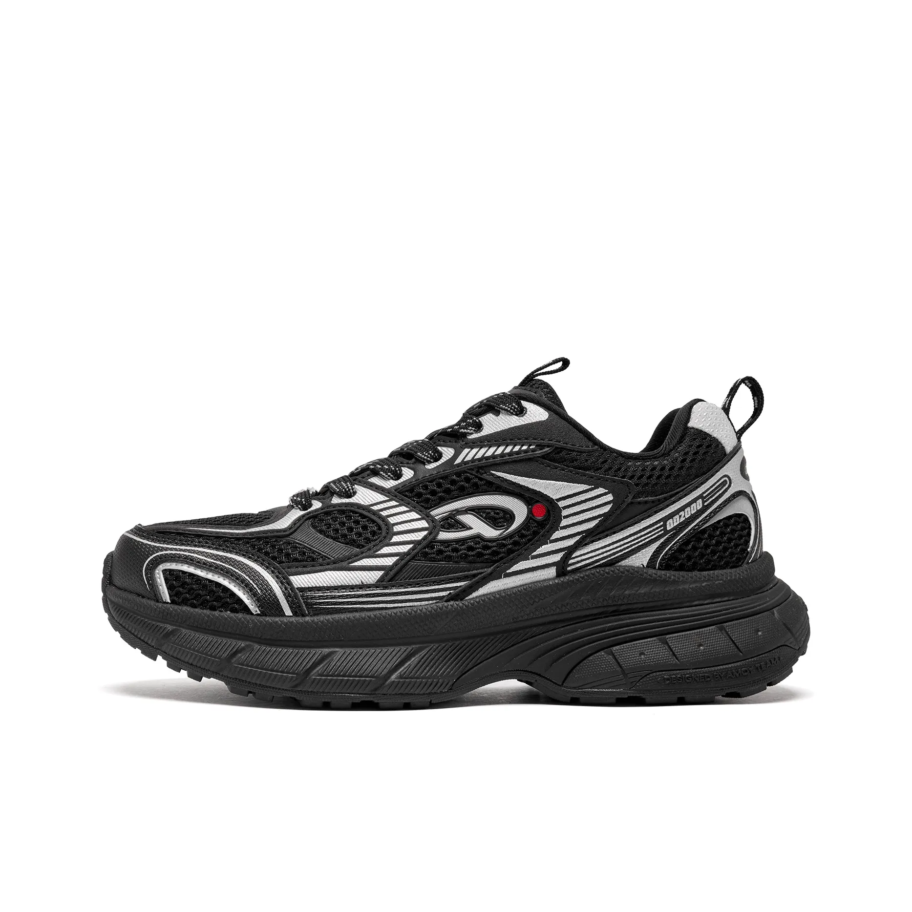 QIAODAN Kaiyuan 2K Покрытие Отскок Баланс Легкий Нижняя юбка Резистентный Низкий Топ Кэжуал Женский Черный Серебряный