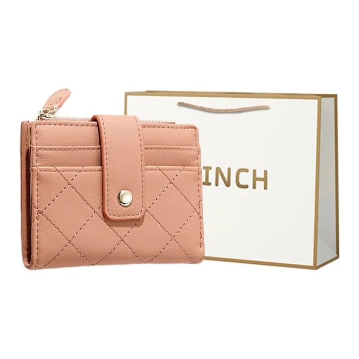 BRINCH PU Coin Purse Money Clip, Wallet, Card Holder Regular Women's Pink/Yellow/Blue