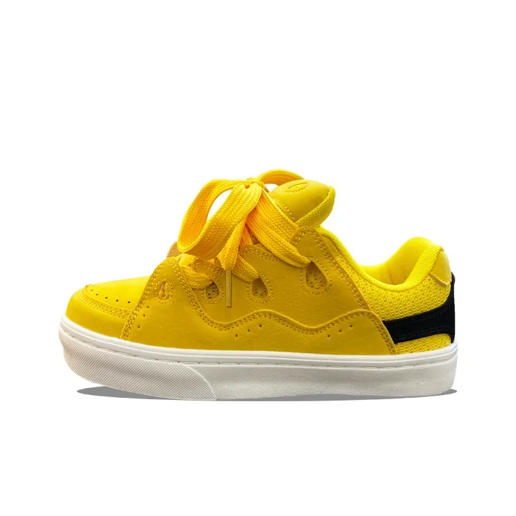 XLAIII Anti Slip And Wear Resistant Breathable Low Top Skateboard Shoes Unisex Duck Yellow