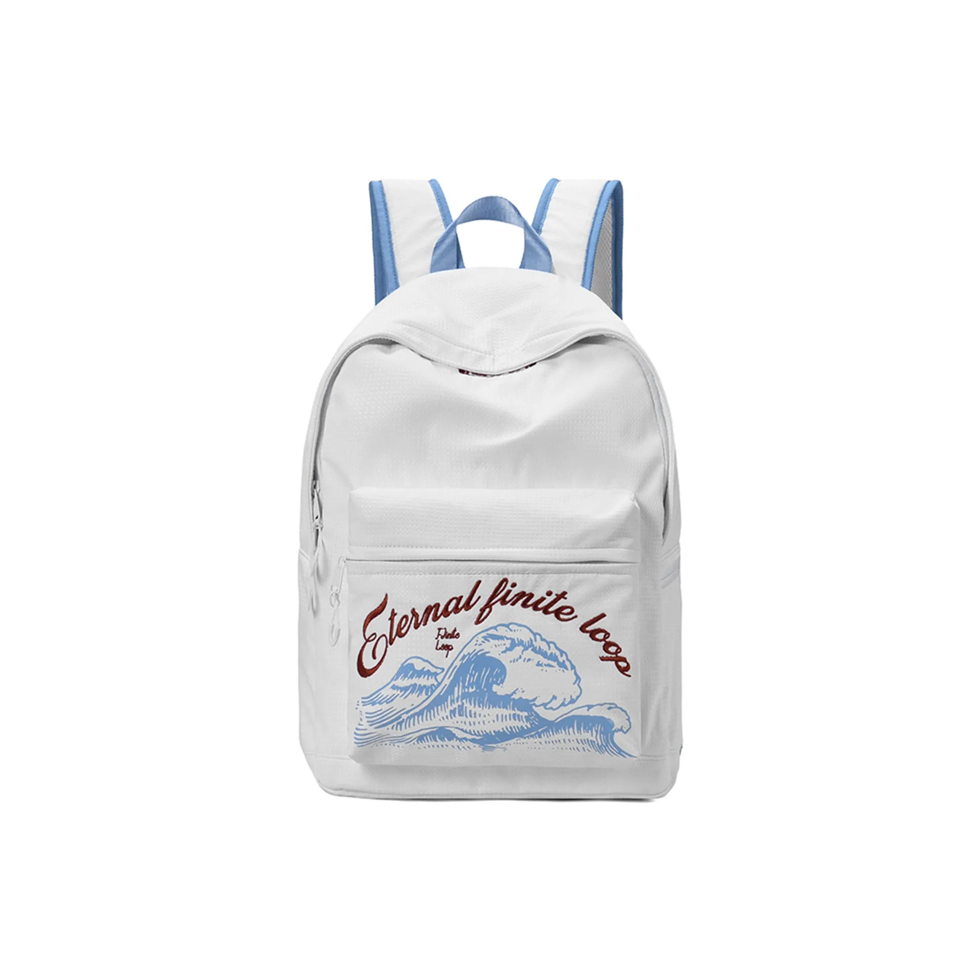 FINITE LOOP Recycled Material Backpack Large Capacity Backpack Regular Unisex White
