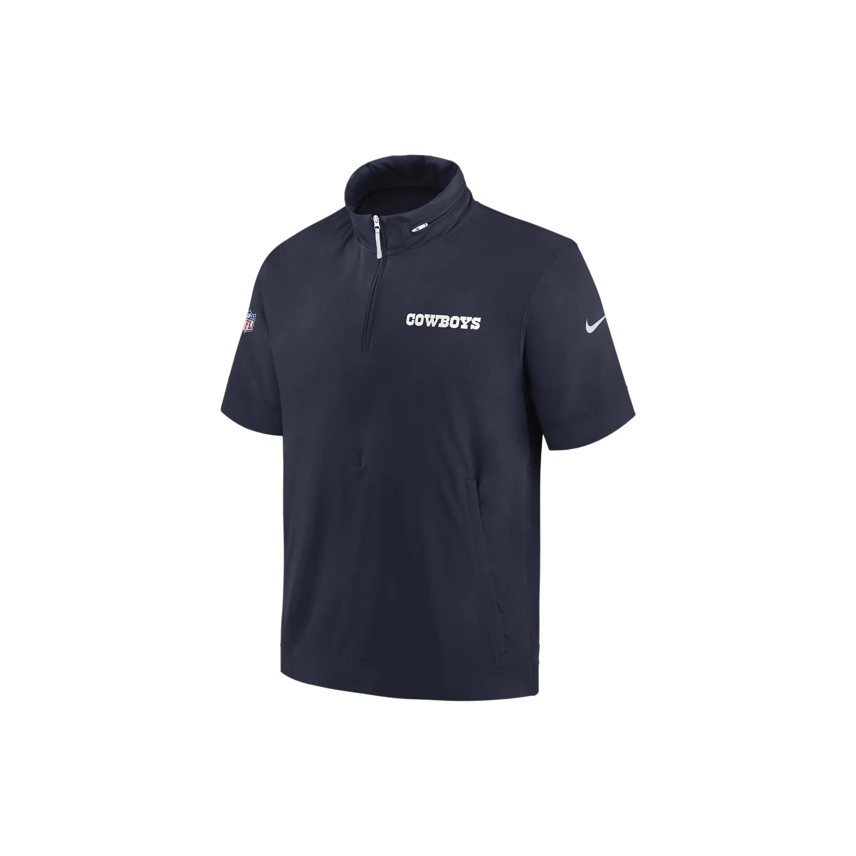 Nike Dallas Cowboys Sideline Coach Men's Nike Nfl 1/2 Zip Short Sleeve Hooded Jacket