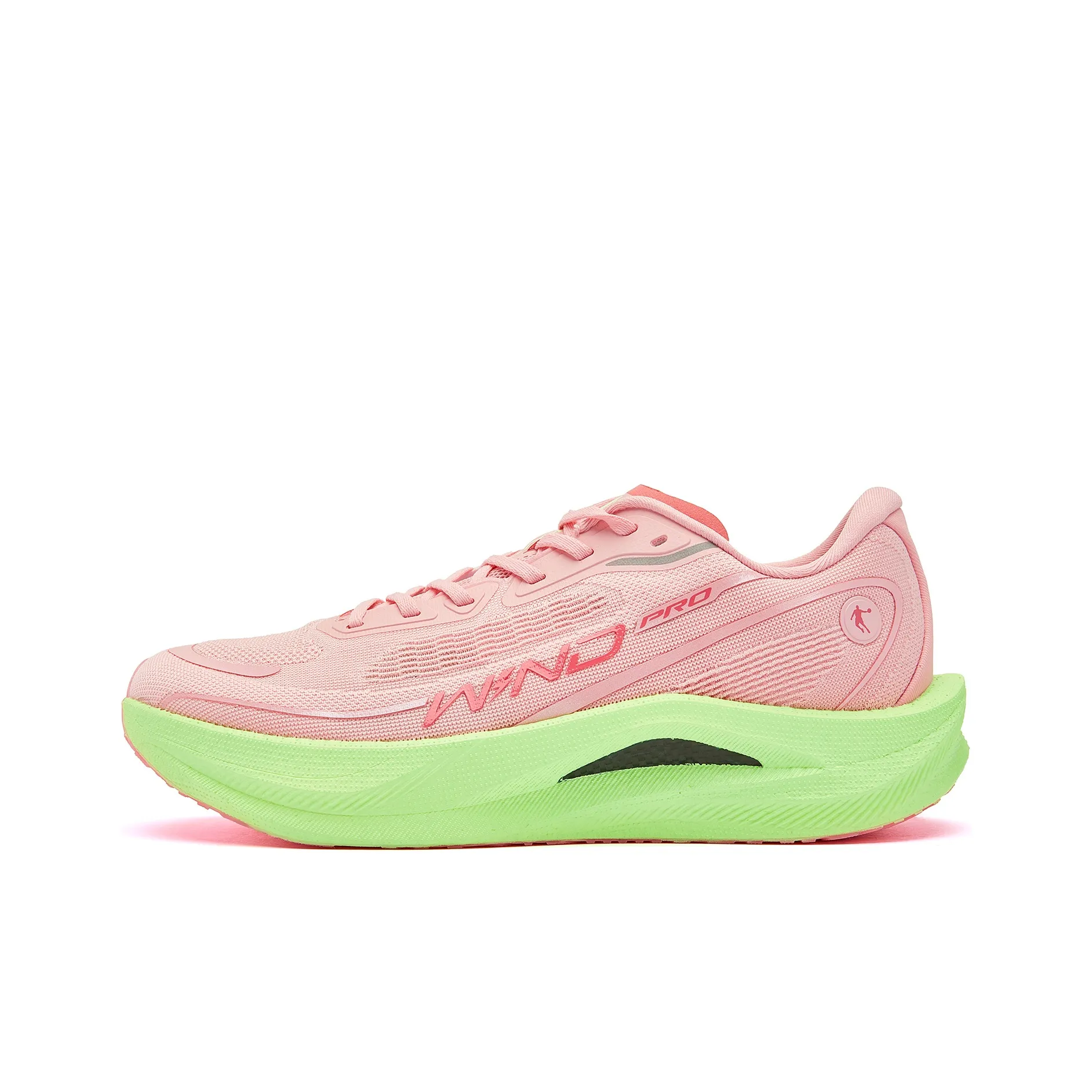QIAODAN Strong Winds 2.0 PRO Running Shoes Men's Low Top Honeydew Pink Gull Cyan