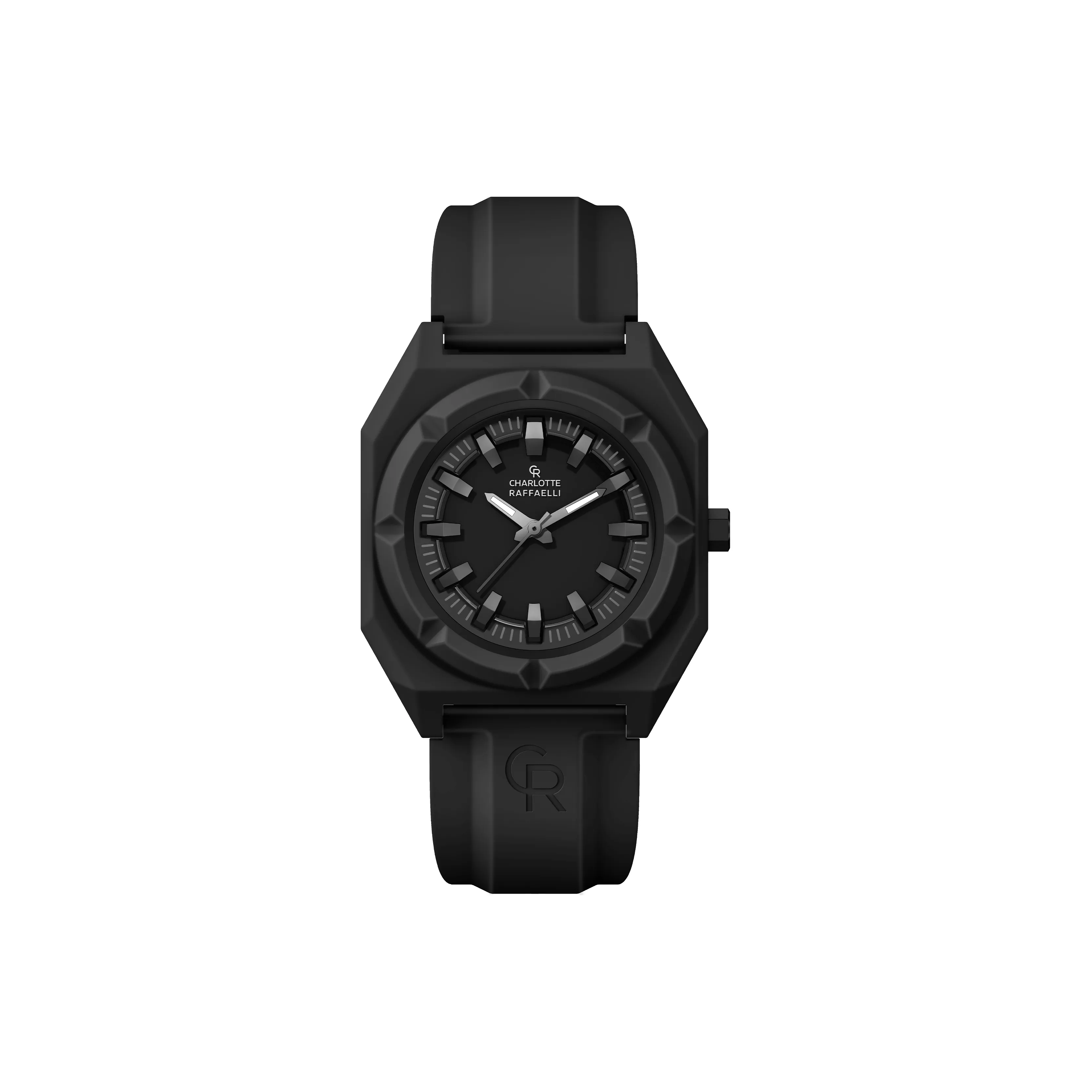 CHARLOTTE RAFFAELLI Кварцевый механизм Унисекс Серия Octagonal Часы 40мм*40мм*12мм Черные