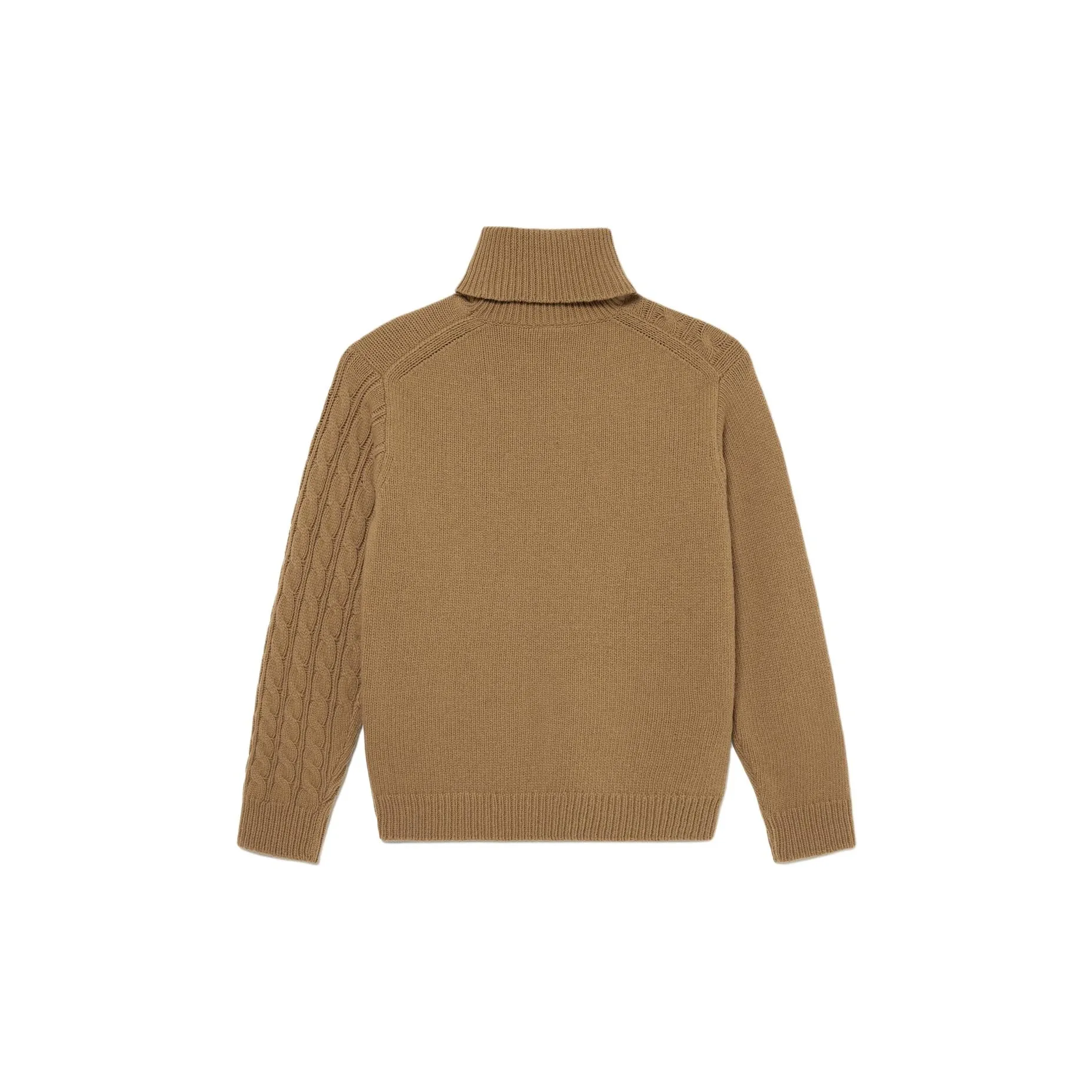 LACOSTE Asymmetric Turtleneck Knitted Sweater Men's Brown
