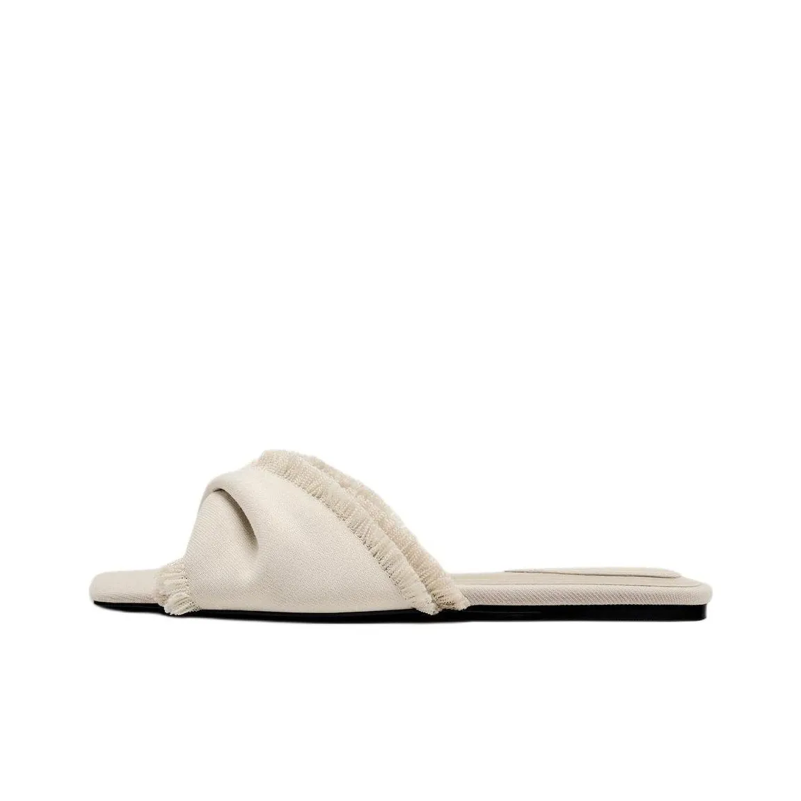 ZARA Abrasion Resistant Slide Slippers 1cm Women's White