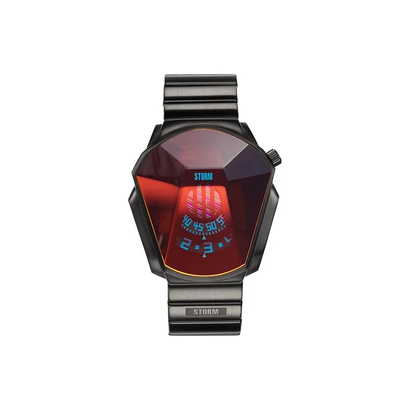 STORM DARTH Collection Кварцевые мужские наручные часы механизм ремешок из нержавеющей стали красный циферблат