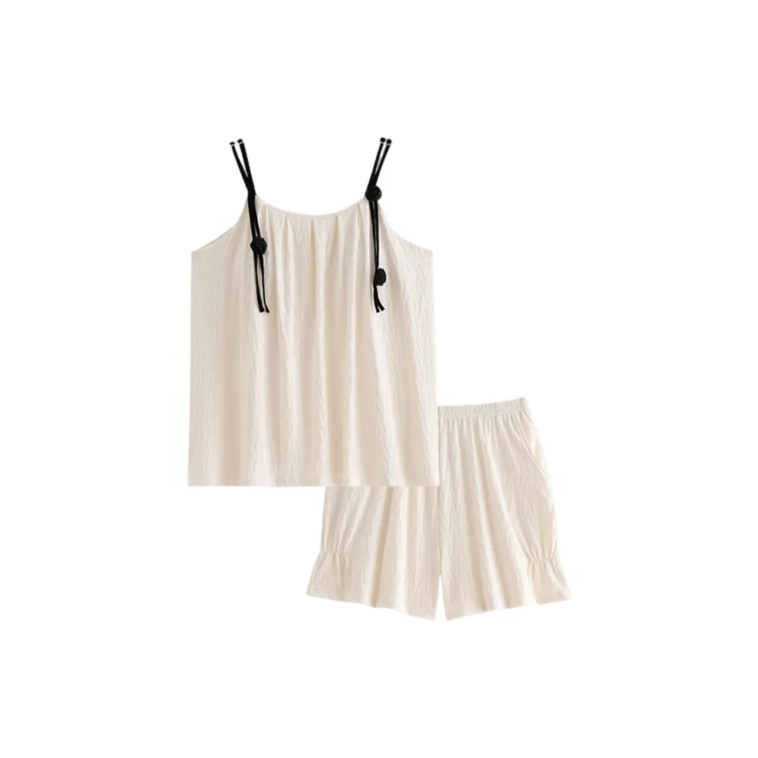 X QINGE Пижамный комплект Летний Женский Белый