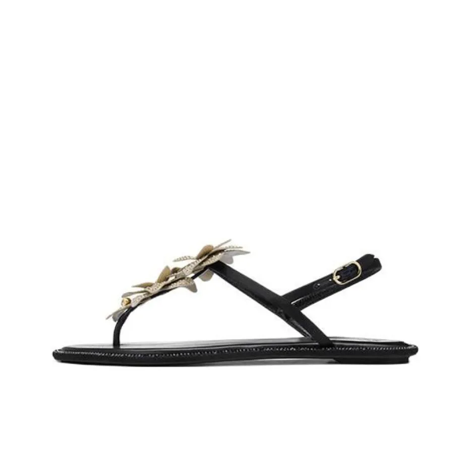 RENE CAOVILLA Varie Strap Sandals Women's Black Gold