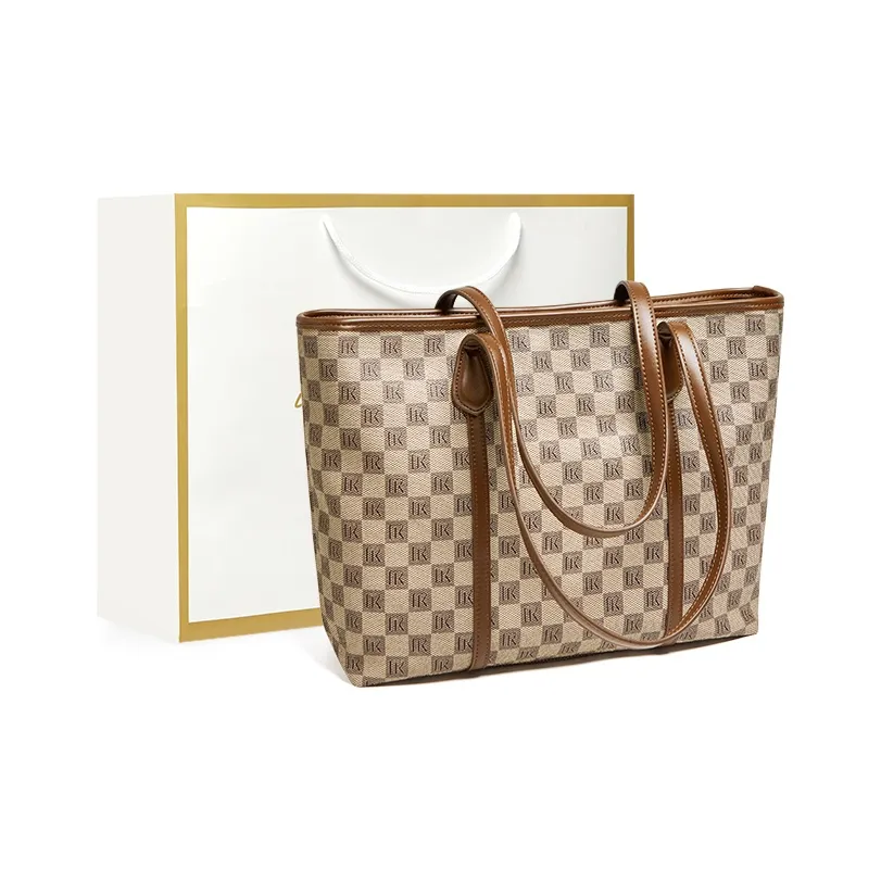 Narandu PVC And Synthetic Leather Tote Bag Shopping Bag Shoulder Bag Women's Khaki