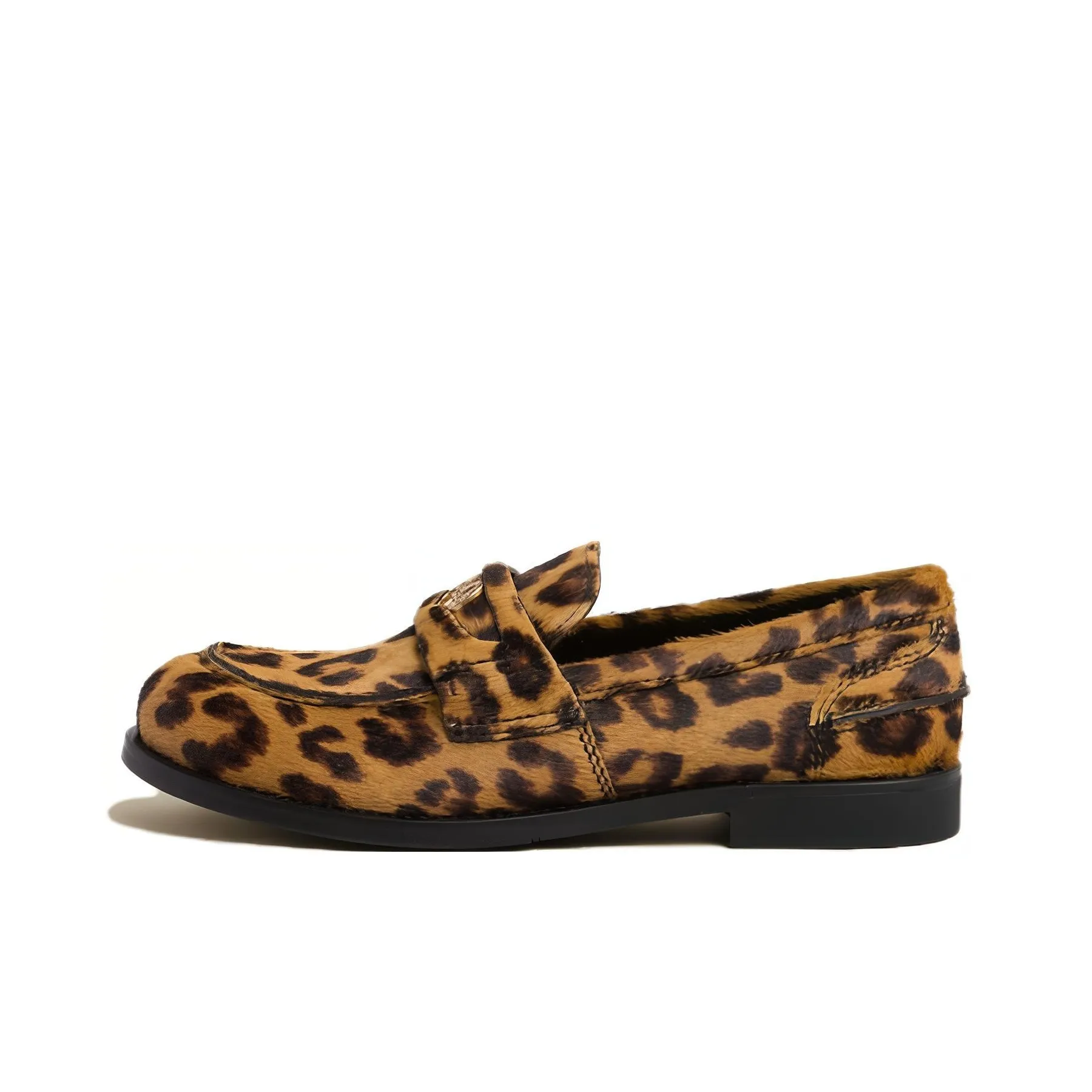 MIU MIU Animal-print Leather Loafers