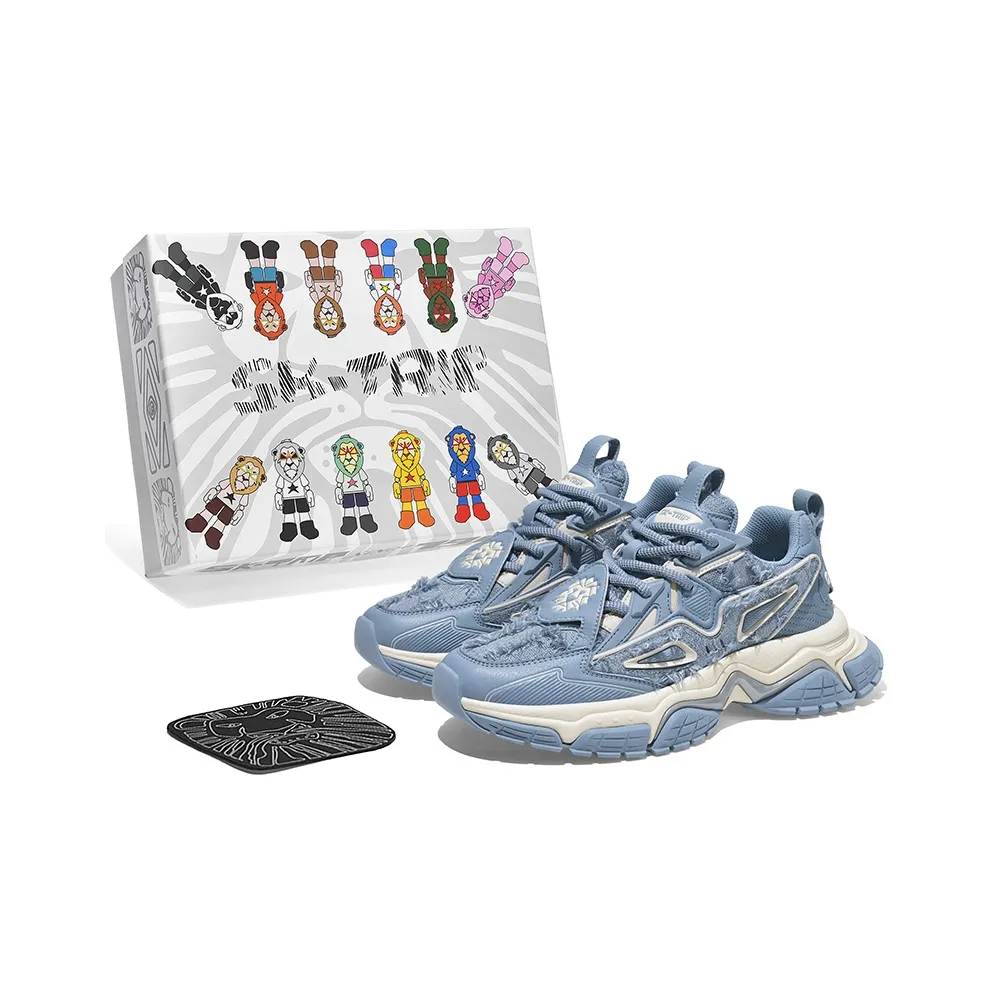 SK.TRIP Bow and crossbow 1 Амортизация Низкий Топ Толстая подошва Кроссовки Унисекс Прозрачный Церулеан Синий